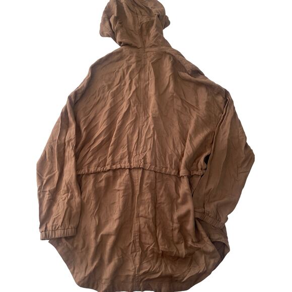 Love Tree Full Zip Tie Waist Pocket Parka Hooded Jacket Brown Green - Size Large - Picture 7 of 8